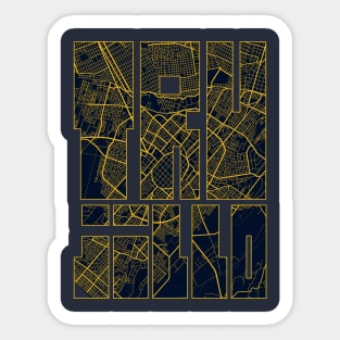 Trujillo, Peru City Map Typography - Gold Art Deco Sticker